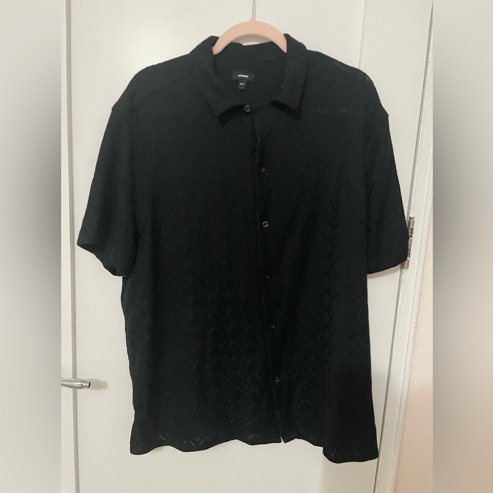 Express Men Black Button Shirt